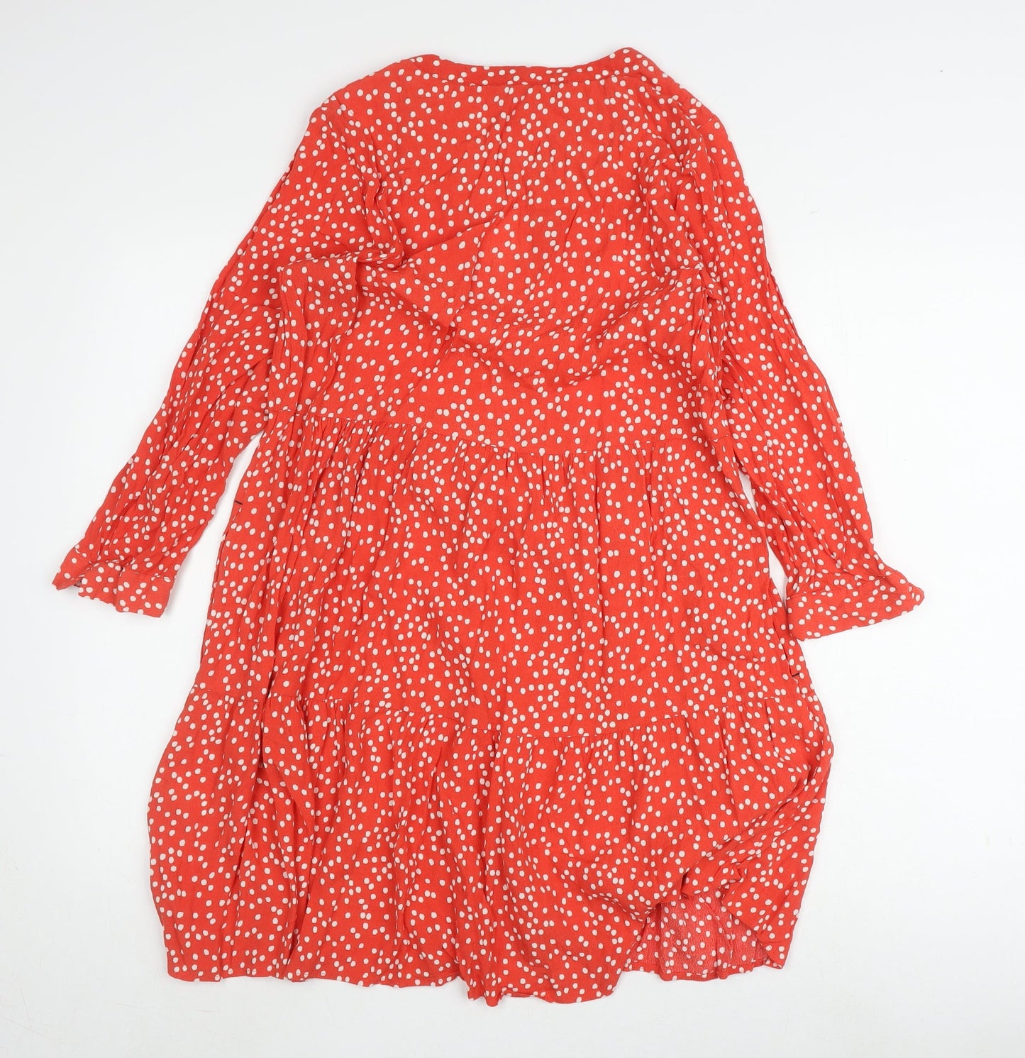 Joules Women's Red Polka Dot V-Neck Dress Size 10