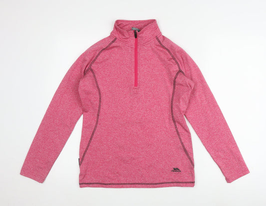 Trespass Pink Women's XS Activewear Top, 1/4 Zip, Stylish Pullover