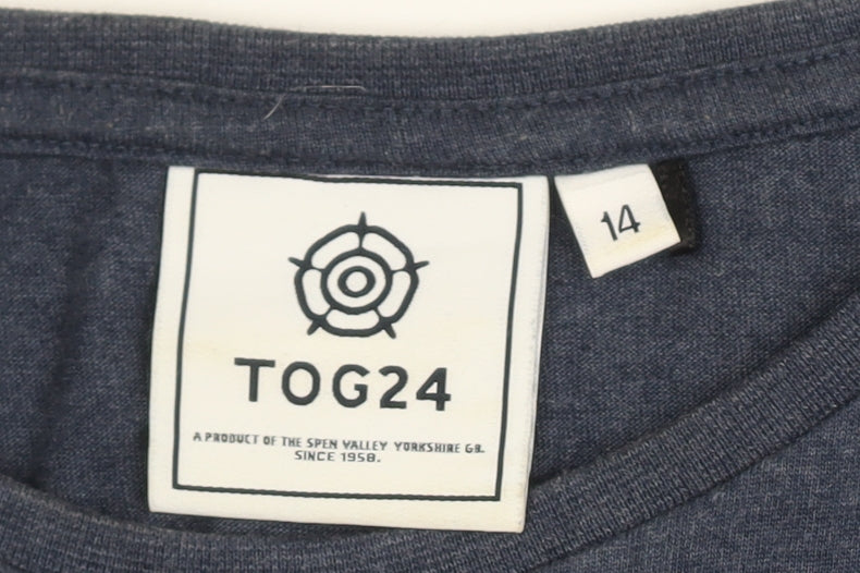 TOG24 Women's Blue T-Shirt, Size 14, Casual Style
