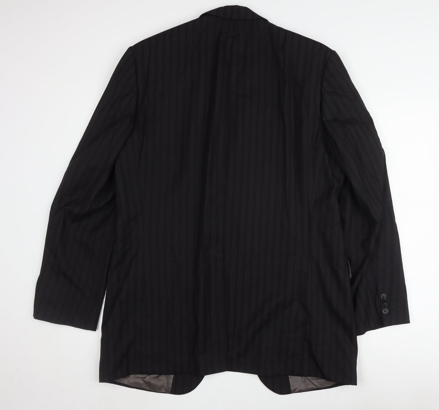 Féraud Men's Black Wool Striped Blazer Size 42