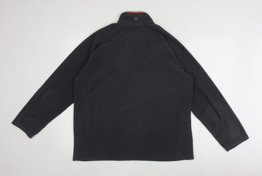 Mountain Warehouse Men's Black Fleece 1/4 Zip Sweatshirt L