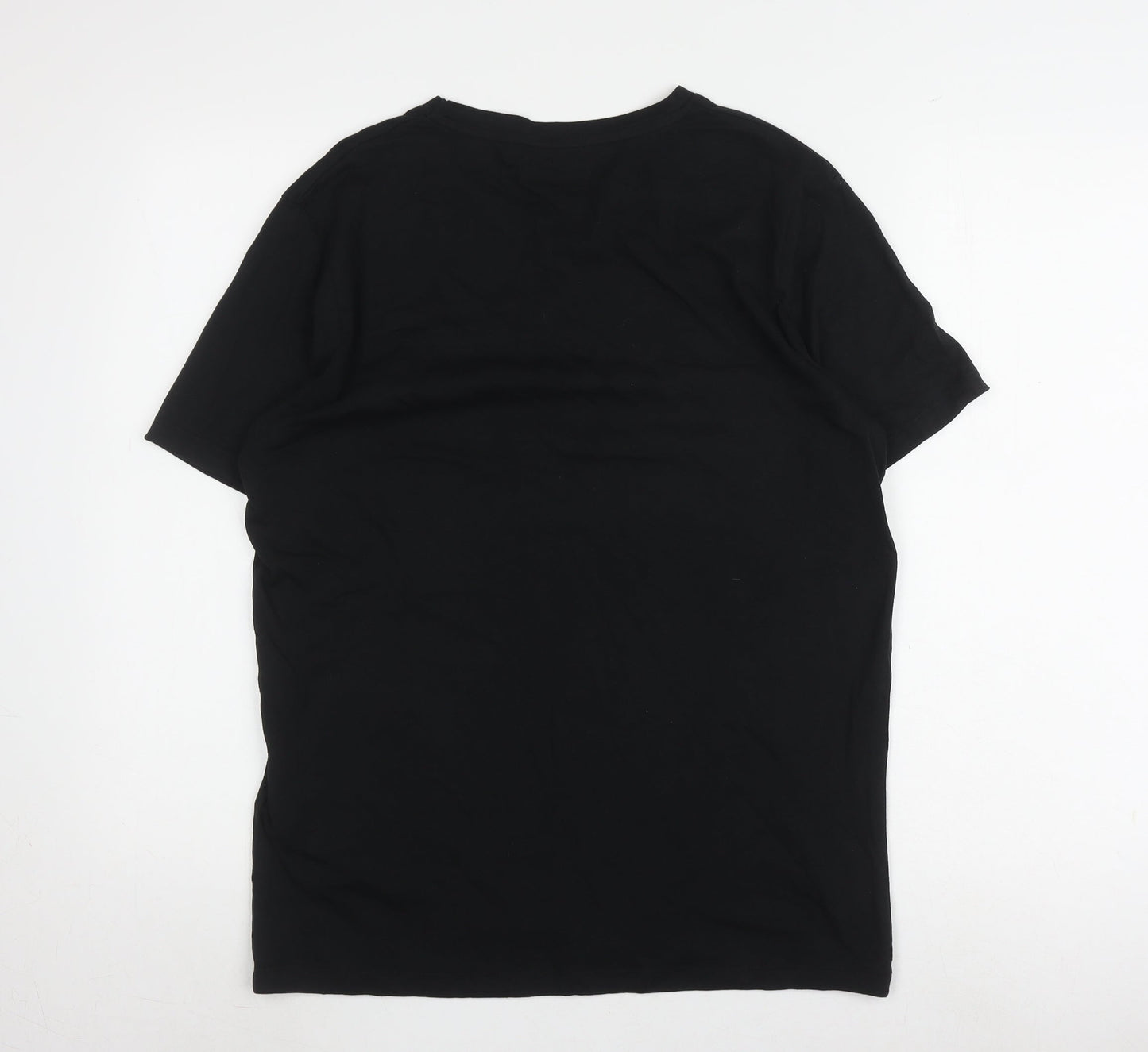 Jack & Jones Men's Black T-Shirt Large, Cotton, Regular Fit