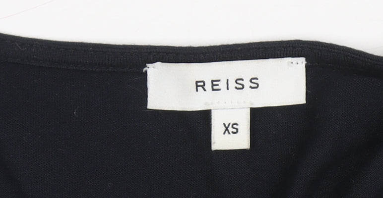 Reiss Womens Black Sleeveless Top XS V-Neck
