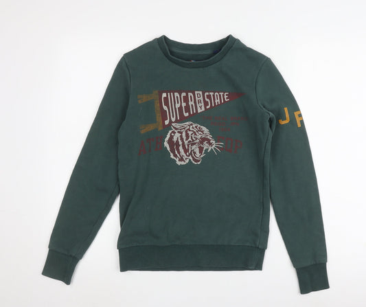 Womens UK 6 Regular Superdry Green Pullover Sweatshirt