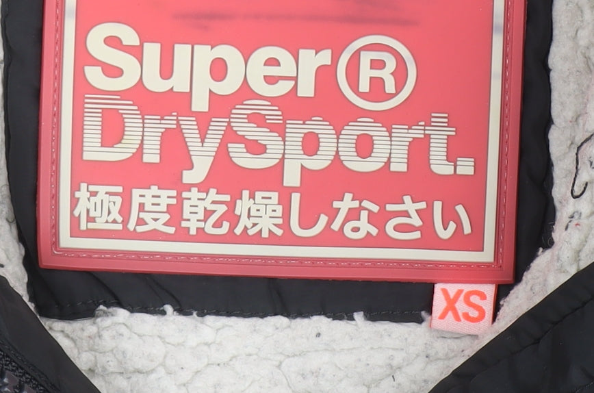 Superdry Women's Black Puffer Jacket, XS, Hooded, Winter