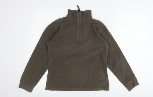 Trespass Brown Fleece Sweatshirt M Unisex 1/4 Zip