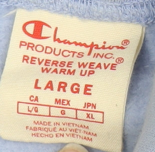 Champion Men's Blue Pullover Hoodie L