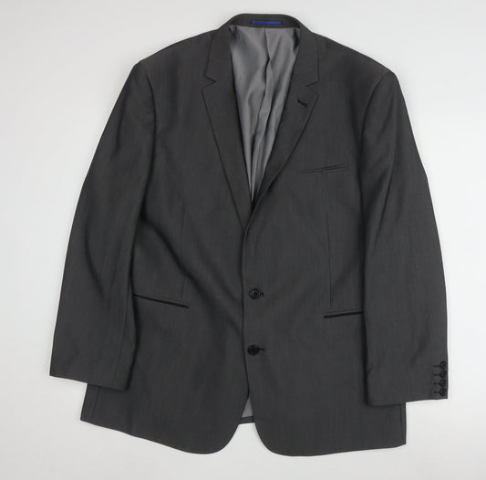 Jones Men's Grey Blazer 46 Regular Notch Lapel