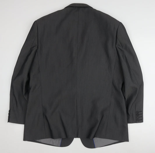 Jones Men's Grey Blazer 46 Regular Notch Lapel