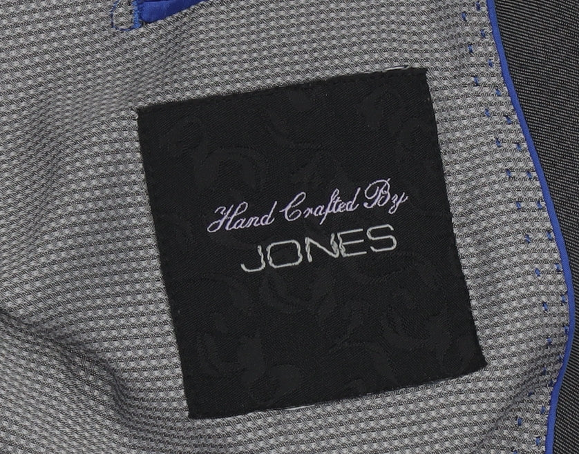 Jones Men's Grey Blazer 46 Regular Notch Lapel
