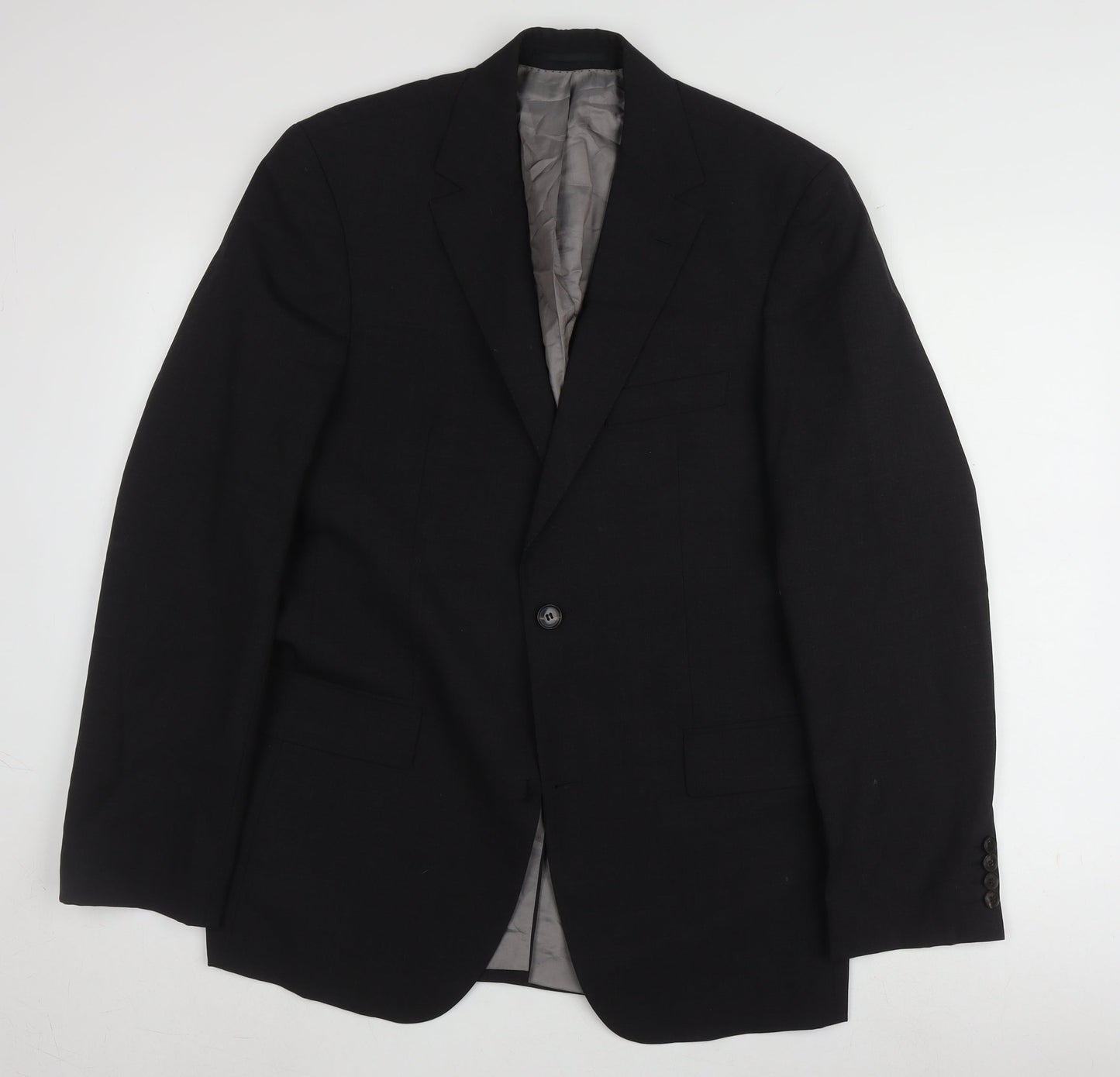 Hugo Boss Men's Black Blazer 38L Single-Breasted