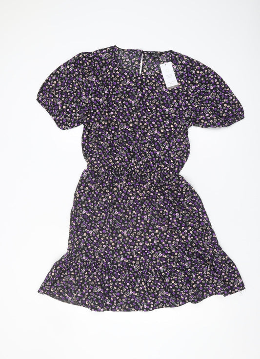 New Look Girls Multicoloured Fit & Flare Floral Dress Size L