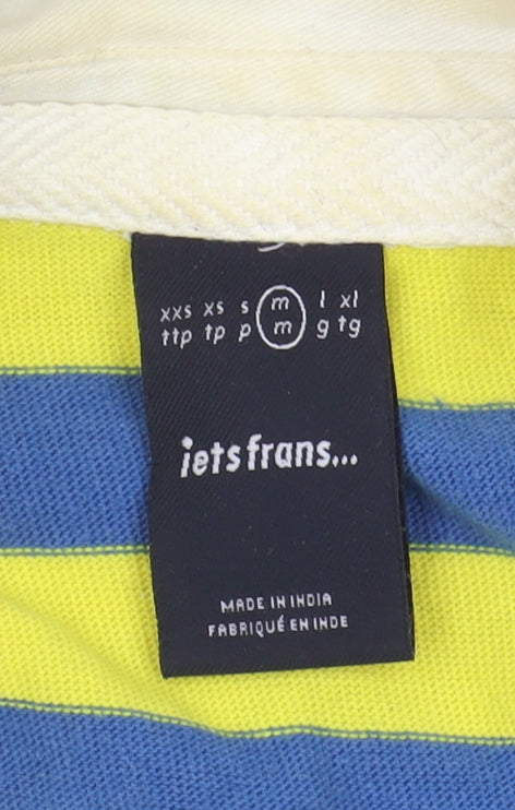 Brand and care label for iets frans Men's Multicoloured Striped Polo Shirt M
