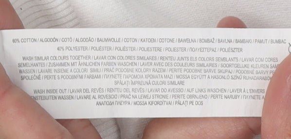 Brand and care label for Naruto boys’ white pullover hoodie 12-13 years anime graphic