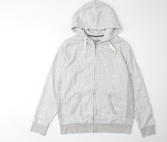 Mens UK M JACK & JONES Grey Full Zip Hoodie