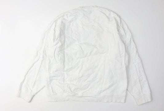 Diesel Men's White Graphic Logo Sweatshirt XL