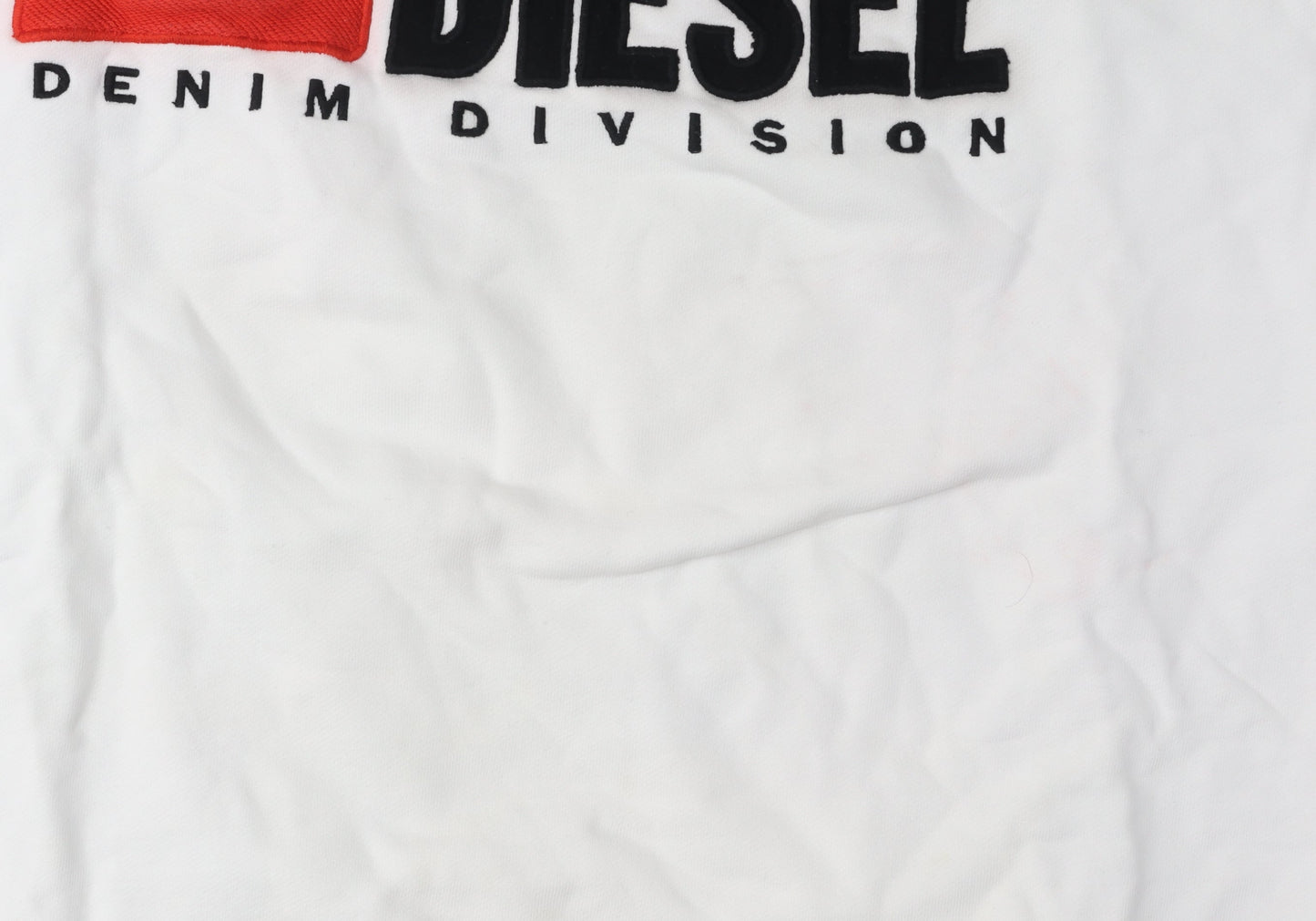 Diesel Men's White Graphic Logo Sweatshirt XL