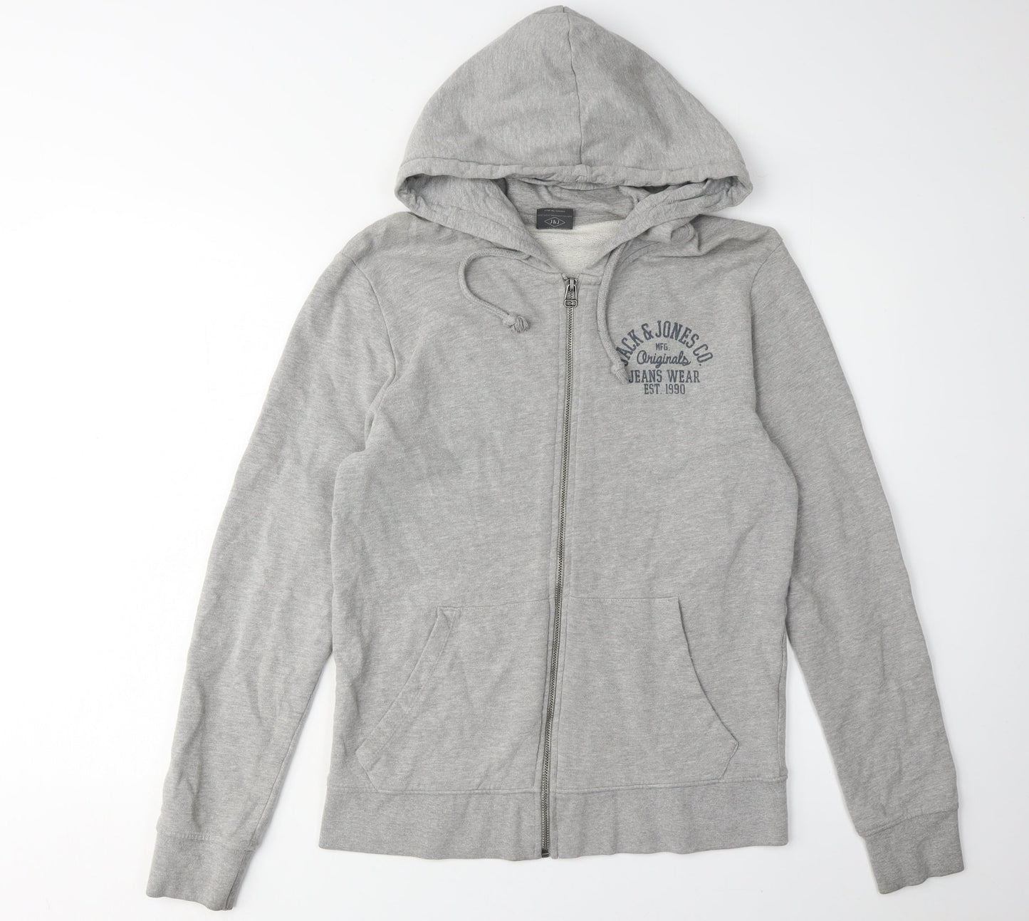 Jack & Jones Men's Grey Full Zip Hoodie S