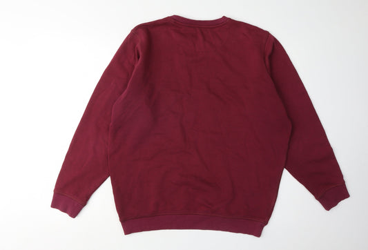 James Pringle Men's Red Crew Neck Pullover Sweatshirt M