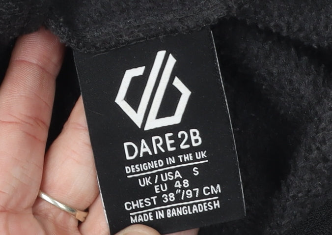 Dare2b Men’s Black Hoodie S Logo Accents Zip Neck
