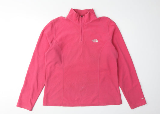 The North Face Women's Pink Sweatshirt Size L Fleece 1/4 Zip