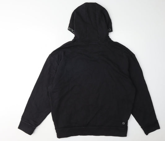 Calvin Klein Black Hoodie Unisex Medium Pullover Logo