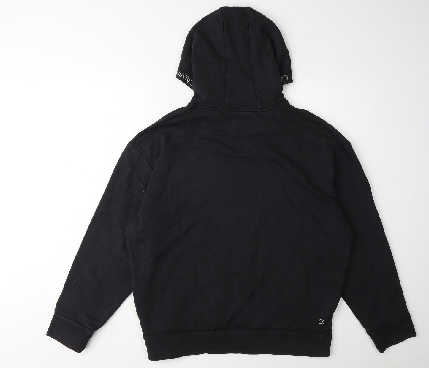 Calvin Klein Black Hoodie Unisex Medium Pullover Logo