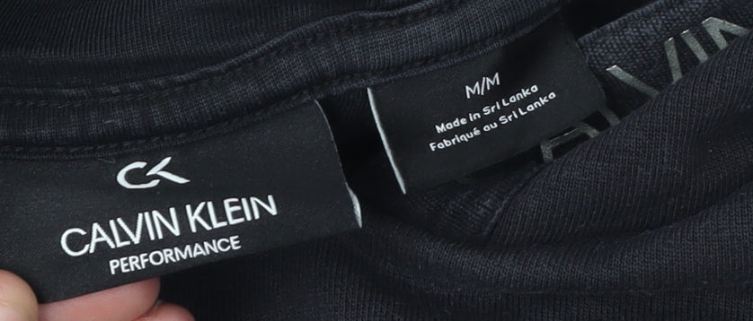 Calvin Klein Black Hoodie Unisex Medium Pullover Logo