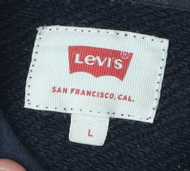 Levi's Men's Blue Pullover Hoodie with Logo L