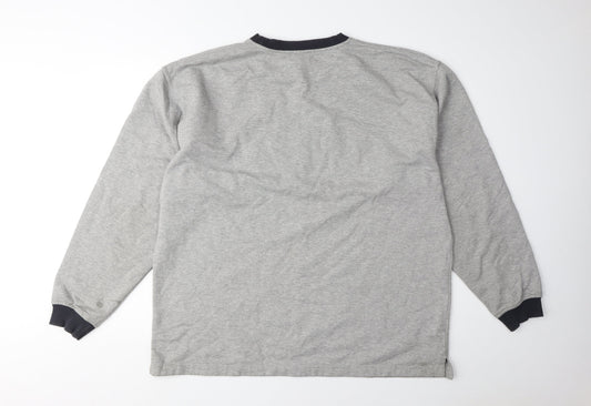 Fila Men's Grey 2XL Pullover Sweatshirt Logo Accent