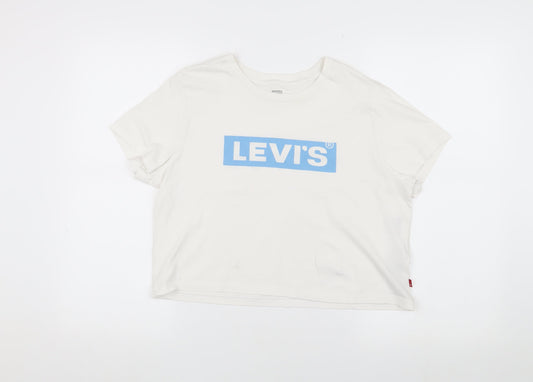 Levi's Women's White Cotton T-Shirt M Classic Casual