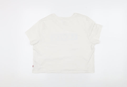 Levi's Women's White Cotton T-Shirt M Classic Casual