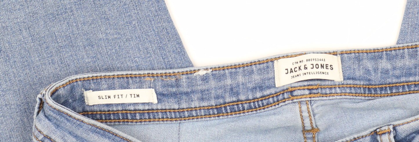 Jack & Jones Men's Blue Slim Fit Denim Jeans, Size 34