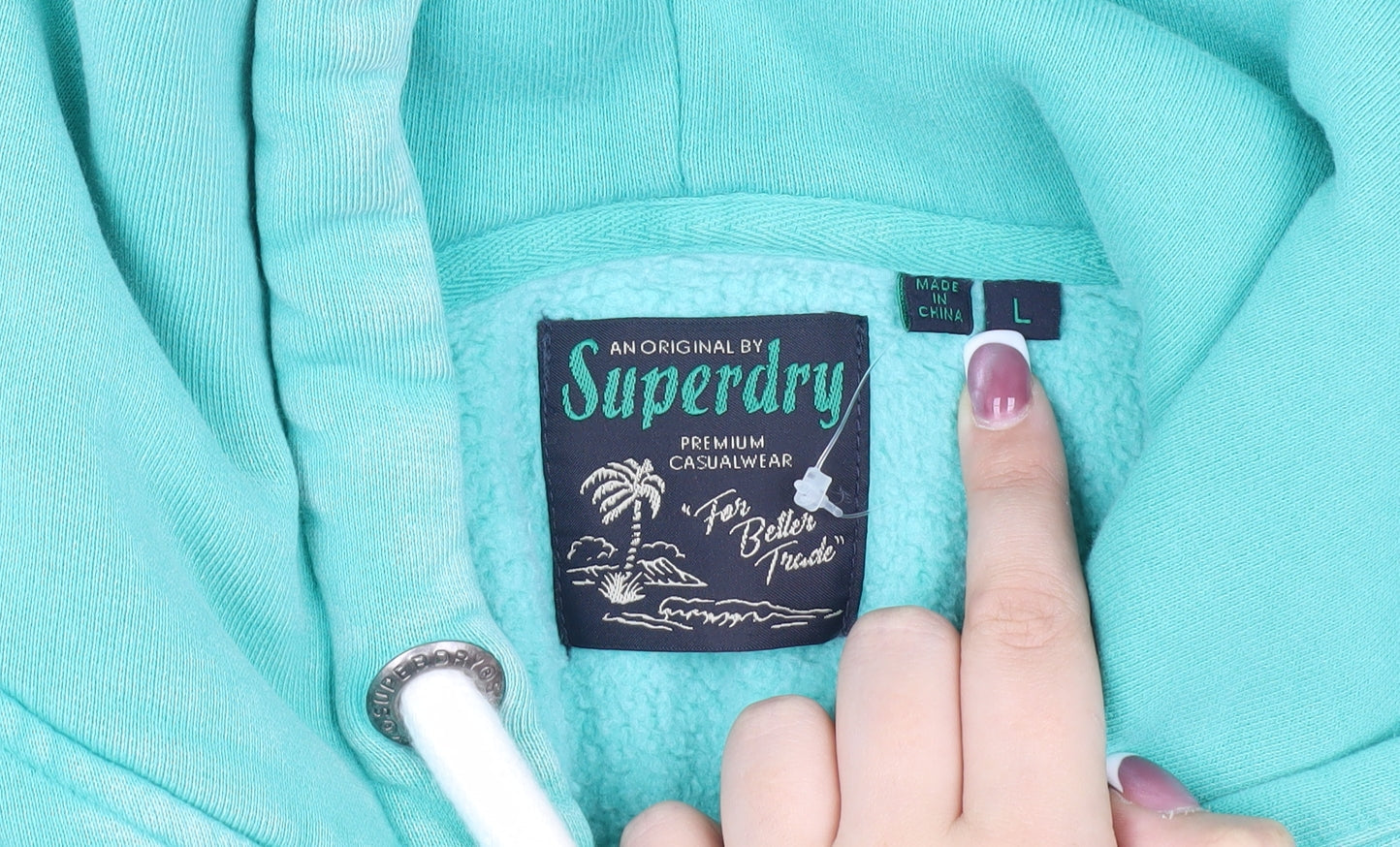 Superdry Men's Blue Pullover Hoodie L with Logo