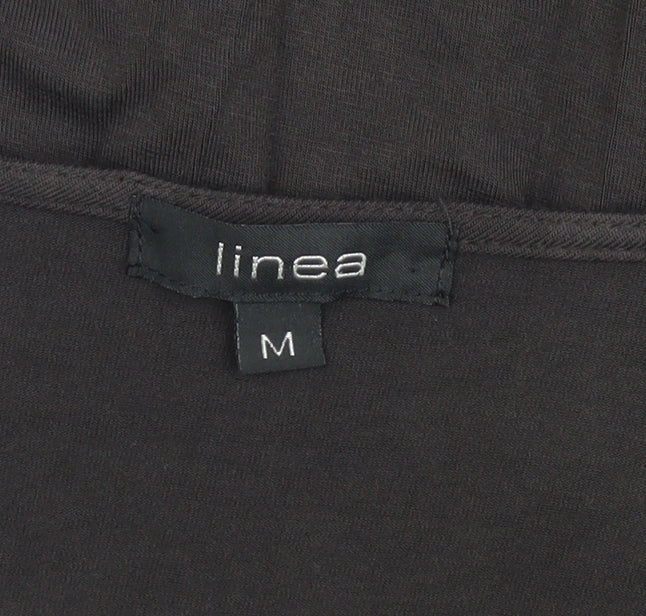 Linea Women's Black Wrap Top, M, Viscose Elastane