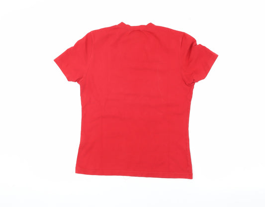Womens UK Size M le coq sportif Red Cotton Blend T-Shirt
