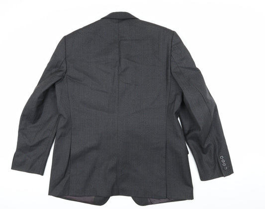 Magee Men's Grey Wool Blazer 44R Notch Lapel Jacket