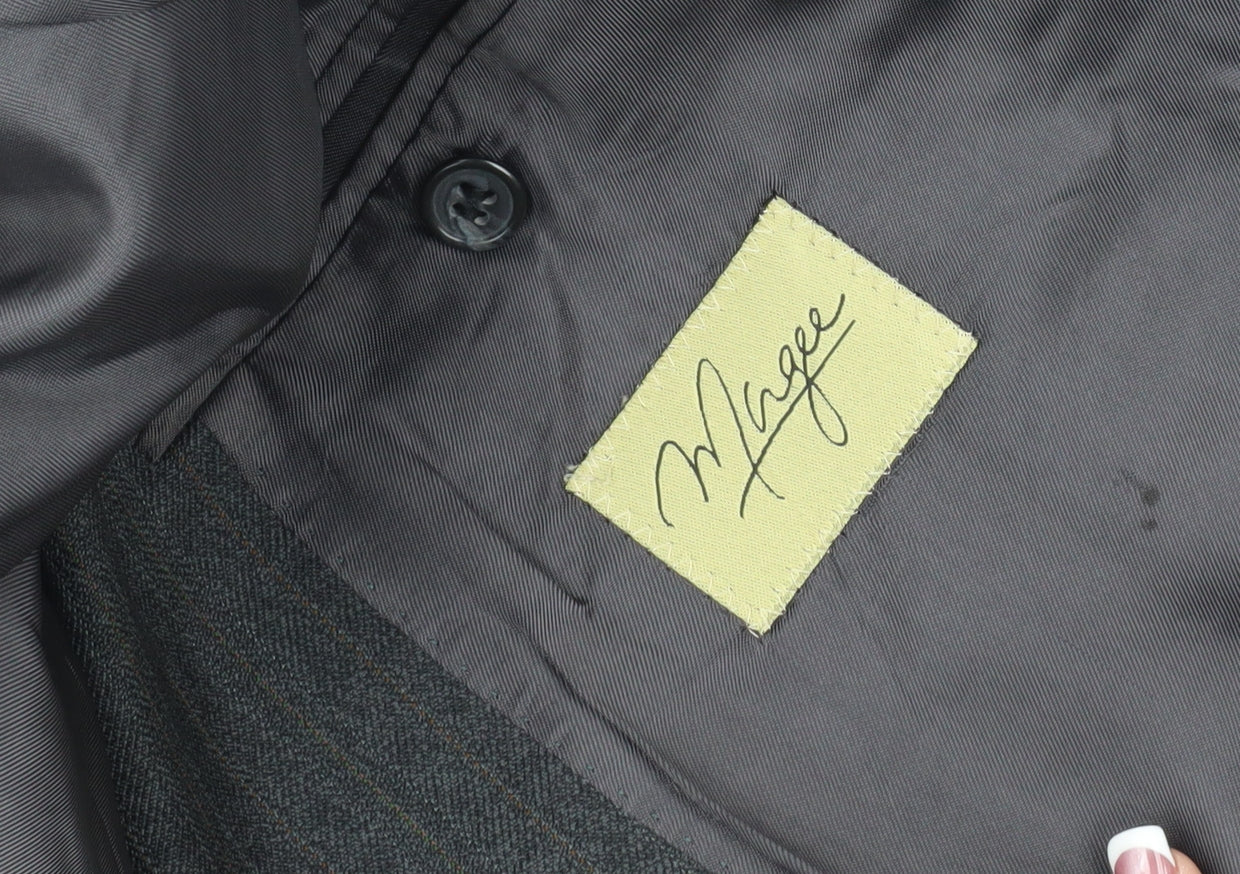 Magee Men's Grey Wool Blazer 44R Notch Lapel Jacket