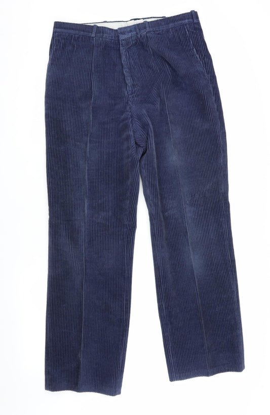 Farah Men's Blue Corduroy Trousers, Size 32
