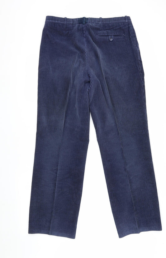 Farah Men's Blue Corduroy Trousers, Size 32