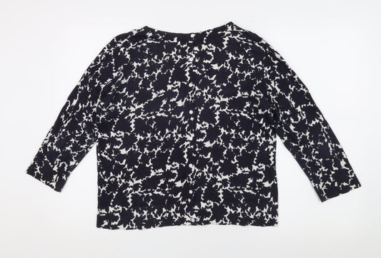 Hobbs Women's Blue Floral Blouse M Long Sleeve