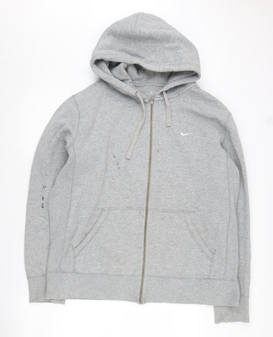 Mens UK L Nike Grey Full Zip Hoodie