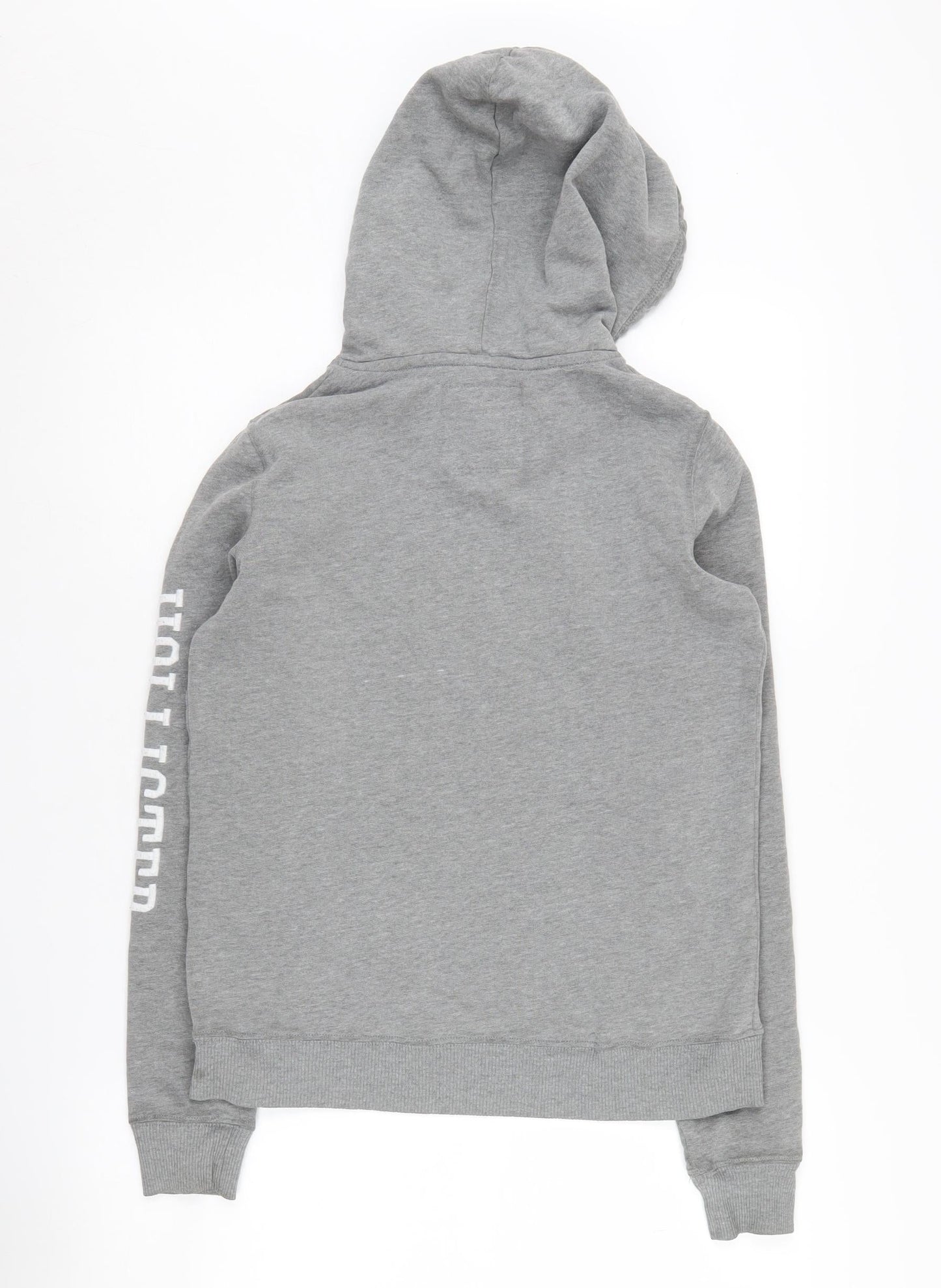 Hollister Women's Grey Pullover Hoodie XS, Logo Accent