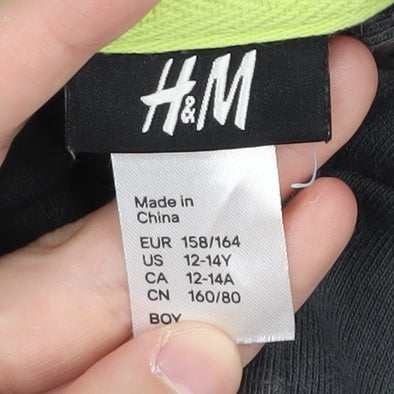 Additional view of H&M boys’ black graphic full zip hoodie 12-14 years