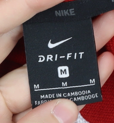 Nike Men's Red Pullover Hoodie, Medium, Dri-Fit