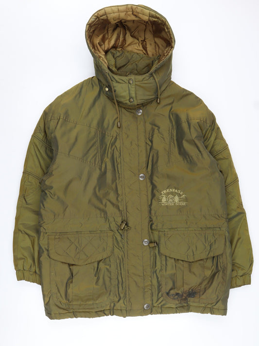 Trespass Women's Green Parka Jacket Size 16 with Hood