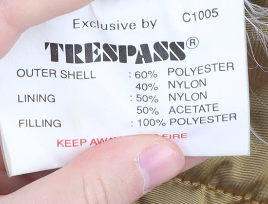 Trespass Women's Green Parka Jacket Size 16 with Hood