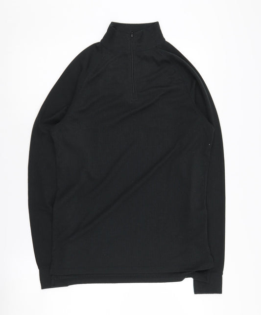 Trespass Men's Black 1/4 Zip Pullover, Size M