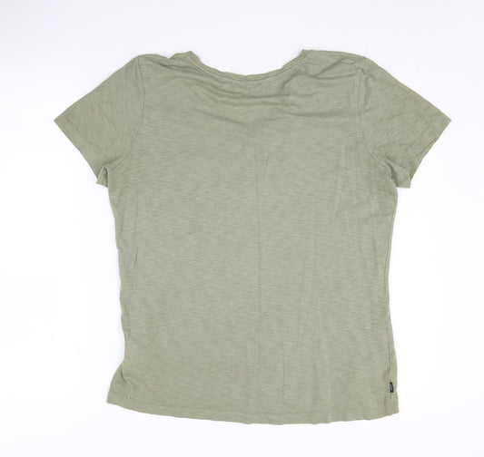 Superdry Women's Green V-Neck Basic T-Shirt Size 12