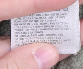 Superdry Women's Green V-Neck Basic T-Shirt Size 12